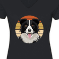 thumbnail image 4 of Inktastic Border Collie Cute Dog Women's V-Neck T-Shirt, 4 of 5
