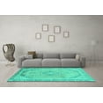thumbnail image 3 of Ahgly Company Indoor Square Abstract Turquoise Blue Modern Area Rugs, 4' Square, 3 of 4