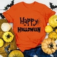 thumbnail image 2 of Landzoo Halloween T Shirt For Women Letter Print Short Sleeve Round Neck Shirt Party Cozy Soft Women Tees Size L Orange, 2 of 5