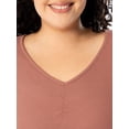 thumbnail image 3 of Fruit of the Loom Women's Beyond Soft Long Sleeve Waffle Top and Flannel Bottom Pajama Set, Sizes S-4X, 3 of 9