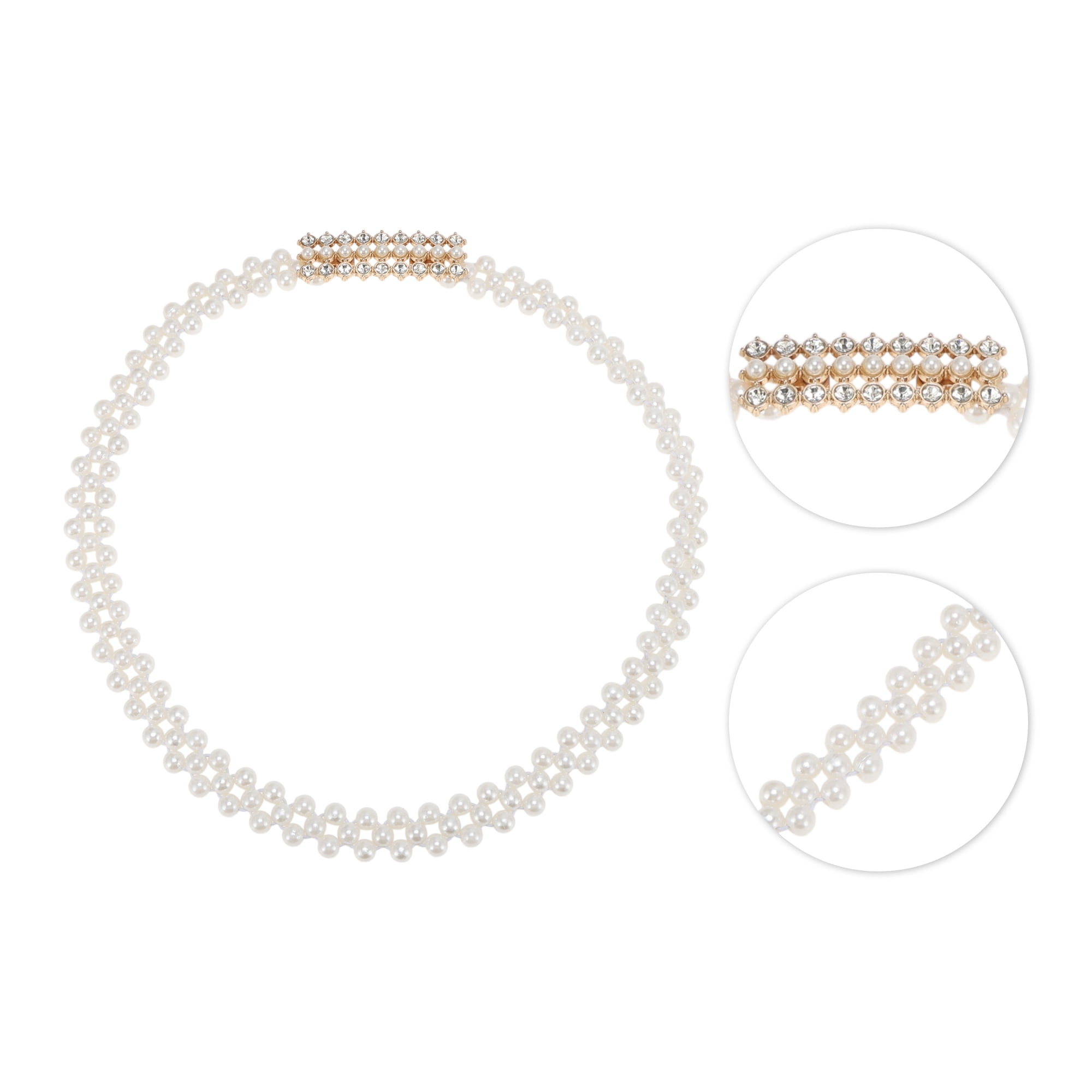 Unique Bargains Stylish Adjustable Waist Belt in Beige for Everyday Wear [Square-Shaped]