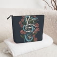 thumbnail image 6 of Makeup Bag Small Cosmetic Bags for Women Travel Toiletry Bag Zipper Pouch Purse Organizer Pouches, Snake Hand Bones Skull Flower, 6 of 7
