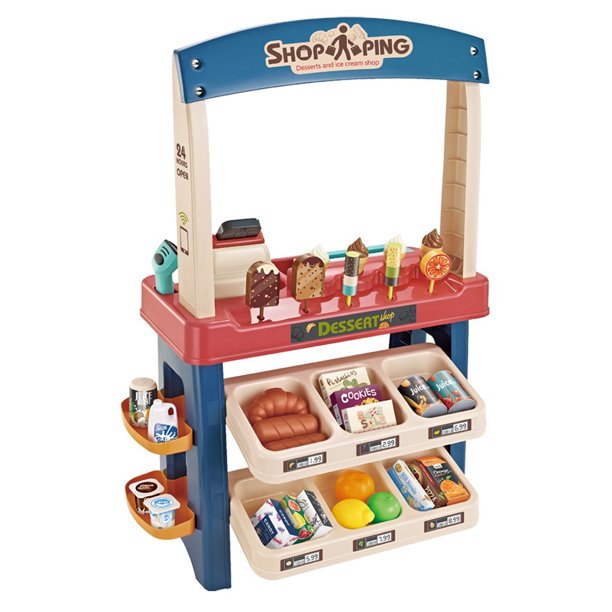 Tuscom Ice Cream Shop 55 Pieces Luxury Grocery Store Playset With Scanner Kids Educational Toy Kids Kitchen Playset Gifts For Kids Boys Girls Toddlers Walmart Com Walmart Com