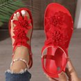 thumbnail image 6 of Dakaela Sandals for Women Flat Dressy Summer Flower Sandal with Ankle Strap Arch Support Comfortable Casual Walking Flats Shoes (7,Red), 6 of 8