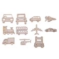 thumbnail image 4 of 30 unids/set Kit de recortes artesanales de transporte rodajas de madera Natural sin terminar, 4 of 5