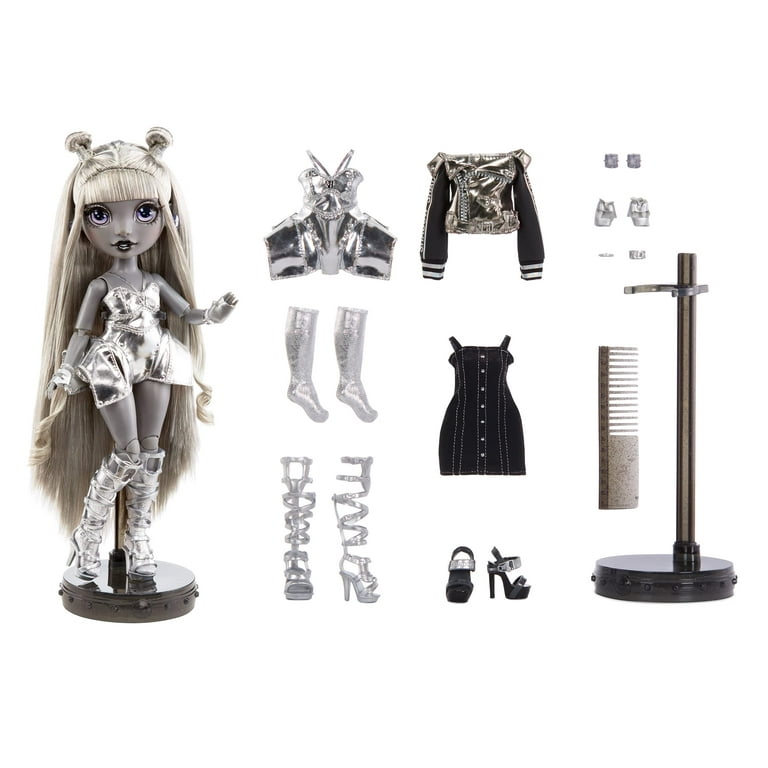 Rainbow High Shadow Series 1 Luna Madison- Grayscale Fashion Doll. 2  Metallic Grey Designer Outfits to Mix & Match, Great Gift for Kids 6-12  Years Old