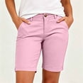 thumbnail image 2 of Bermuda Golf Shorts For Women Quick Dry Active Shorts Knee Length High Waisted Elastic Short Pant Baggy Relaxed Fit Lounge Breathable Sweat-Pant - (Mid-Thigh Length Style), 2 of 8