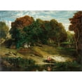 thumbnail image 2 of Nanteuil, Celestin Francois 32x25 White Modern Wood Framed Museum Art Print Titled - In the Forest, 2 of 4