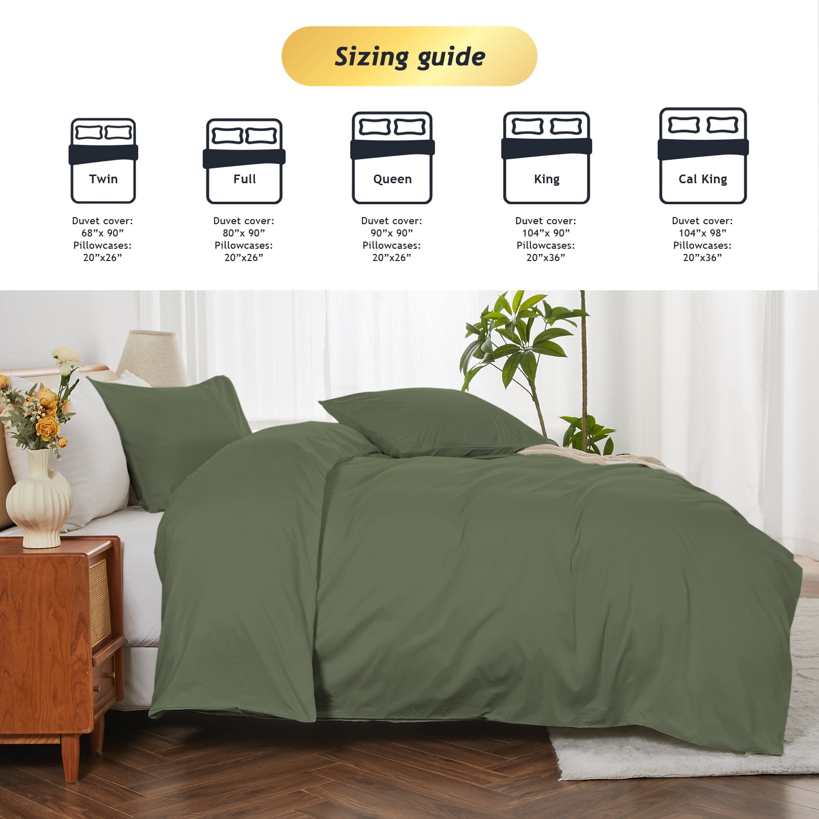 Kingrest Luxury Queen Duvet Cover Set Floral Printed, Soft & Breathable 100% Organic Cotton 3 Pieces Queen Bedding Sets, Pattern Queen Comfy Duvet Cover Set with Zipper Closure