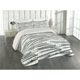 thumbnail image 2 of Ambesonne Abstract Quilted Coverlet 3 Pcs, Grunge Theme Tire Tracks, Queen Size, White and Charcoal Grey, 2 of 4
