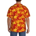 thumbnail image 3 of Fotbe Vintage maple leaves autumn Camisa Estampada de Manga Corta para Hombre, Casual de Verano, Estilo Playero, Sin Arrugas-Medium, 3 of 5