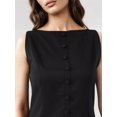 thumbnail image 4 of Sleeveless A-Line Mini Dress with Button Detail, 4 of 5