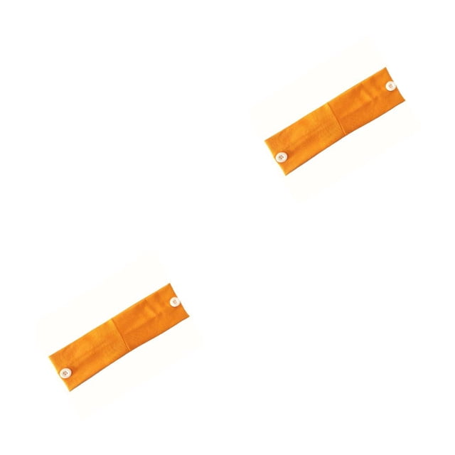 Sonducket Soporte para diadema con botones sólido antideslizante buena elasticidad ajuste cómodo bufanda tocado absorción de sudor naranja con Naranja con Botones 2piezas