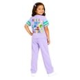 thumbnail image 2 of Inside Out Girls' Athletic Front & Back T-shirt with Embroidery & Straight Leg Fleece Pants, 2-Piece, Sizes 4-16, 2 of 10