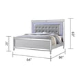 thumbnail image 3 of Sterling Queen Size LED Bed made with Solid wood in Silver, 3 of 5