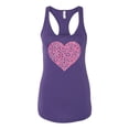 thumbnail image 2 of Wild Bobby, Pink Ribbon Heart, Breast Cancer Awareness, Women Racerback Tank Top, Purple Rush, Small, 2 of 5