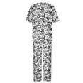 thumbnail image 4 of Conjunto Corto para las Mujeres Casual Suelto Encaje Casa Pantalones Impresos Y Blusa de Cuello Redondo de Dos Piezas, 4 of 4