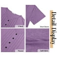 thumbnail image 6 of Fantaslook Plus Size Blouses for Women Pleated Button Short Sleeve Shirts Casual V Neck Tunic Tops, 6 of 9