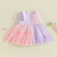 thumbnail image 3 of Robes en Tulle de Couleur Contrastée Sans Manches d'Été pour Filles, 3 of 8
