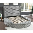 thumbnail image 4 of Pemberly Row Queen 4 Pc Tufted Upholstery Bedroom Set Made with Wood In Gray, 4 of 14