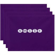 Simply Daisy 18" x 14" Smile Word Print Placemats, Set of 4