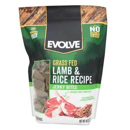 Evolve Grass Fed Lamb & Rice Recipe Jerky Bites, 48 Ounce