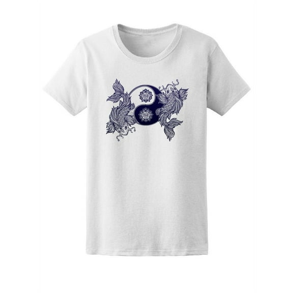 Vintage Yin Yang Kois And Lotus Tee Women's -Image by Shutterstock