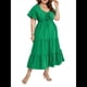 thumbnail image 1 of Vestido Bohemio de Talla Grande para Mujer, Verano 2025, Midi, , Corta, Escote Corazón, Cintura Elástica Verde 4XL, 1 of 9