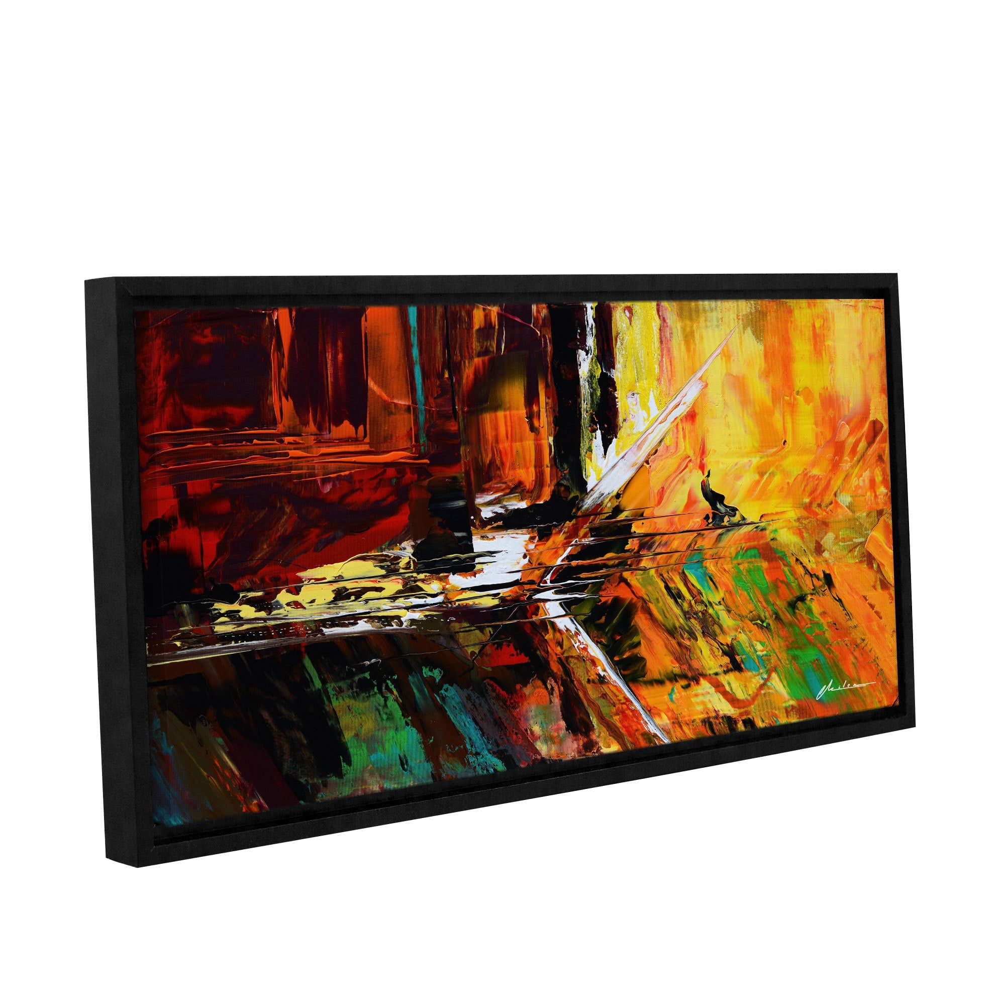ArtWall Milen Tod "Glitch" Gallery-wrapped Floater-framed Canvas