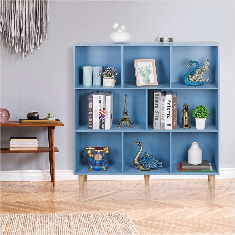 8 Cube Storage Organizer, 3 Shelf Wood Bookshelf Storage Shelf for Home