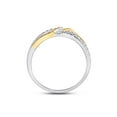 thumbnail image 3 of 10kt Two-tone Gold Mens Round Diamond 3-stone Wedding Ring 1/2 Cttw, 3 of 4
