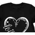 thumbnail image 5 of Valentines T-Shirts for Women Valentine Love Heart Printed Graphic Tshirt Cute Girls Minimalist Casual Top, 5 of 6