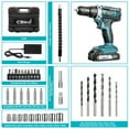thumbnail image 3 of Cshidworld 20V Cordless Drill, Electric Power Drill Set with 1 Battery & Charger, 3/8" Keyless Chuck, 2 Variable Speed & LED Light, 266 In-lb Torque, 25+1 Position and 34pcs Drill/Driver Bits(Blue), 3 of 9