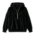 thumbnail image 4 of ClodeEU Women's Half Zip Hooded Reversible Fleece Long Sleeve Sweatshirt ,Casual Pullover Top ,Women's Plus M, 4 of 5