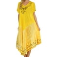 thumbnail image 3 of Sakkas Viveka Embroidered Caftan Dress - Yellow - One Size, 3 of 5