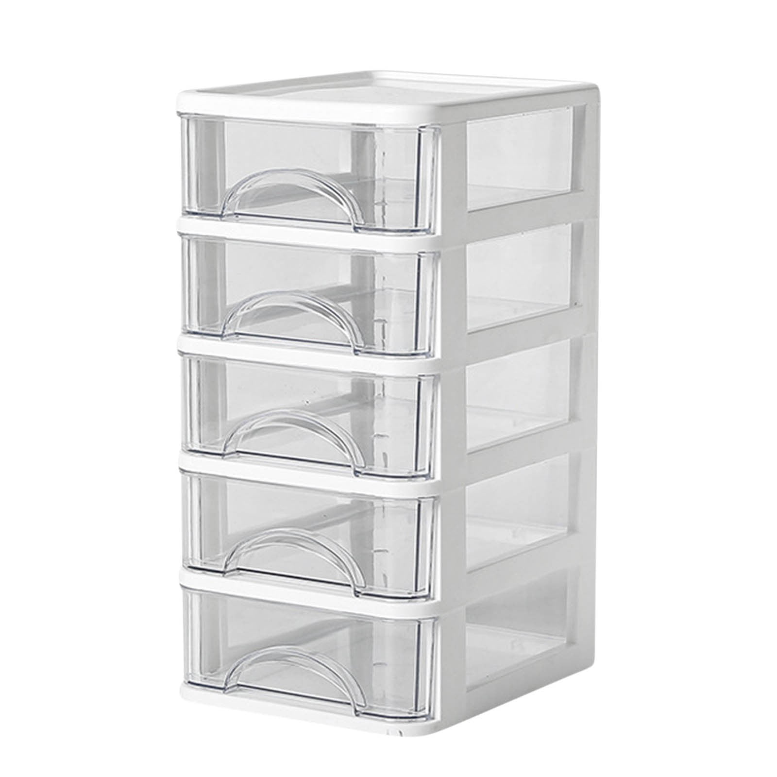 Lagre Storage Box with 2 Drawers,Transparent Desk Organizer,Storage Drawers,Desktop Drawer Organizer,Suitable for Living Room, Bedroom, Study(5.6x7.2x11.4inch)