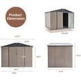 thumbnail image 3 of YODOLLA 8 x 6 ft. Outdoor Metal Storage Shed with Sliding Roof & Lockable Door, 3 of 7