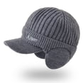 thumbnail image 3 of HJYCHN Winter Hats for Women Men's Knit Hat with Ear Covers Thickened Thermal Cap for Cold Weather Outdoor Activities Baseball Hat Grey One Size, 3 of 3