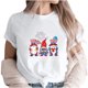 thumbnail image 1 of Camiseta de Cuello de la Tripulación de la Impresión Del Día de la Independencia de las Mujeres, Camiseta Casual Elegante para las Mujeres, 1 of 3