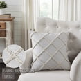 thumbnail image 2 of VHC Brands Frayed Lattice Oatmeal Pillow 20x20, 2 of 6