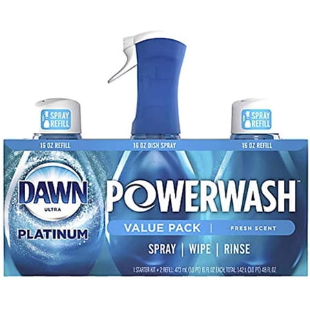 Dawn Platinum Powerwash Dish Spray Soap, Fresh Scent Refill- 16Oz