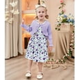 thumbnail image 2 of Aideaone Toddler Girl Sleeveless Dresses and Long Sleeve Ruffle Cardigan 2 Piece Fall Outfits for 2-7T, 2 of 7