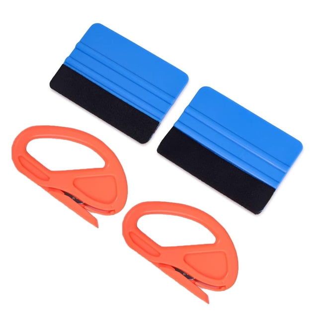 4X Car Body Window Carbon Fiber Vinyl Film Sticker Wrapping Install Tool Cutter