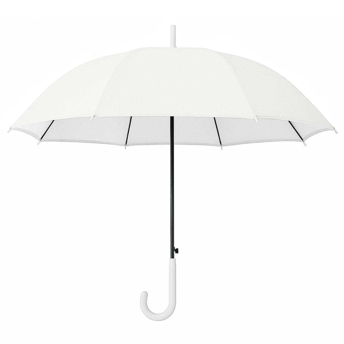 TOPTIE White Stick Umbrella Lightweight Umbrella with J-Handle DIA 35.4 Inches Ideal for All Ages