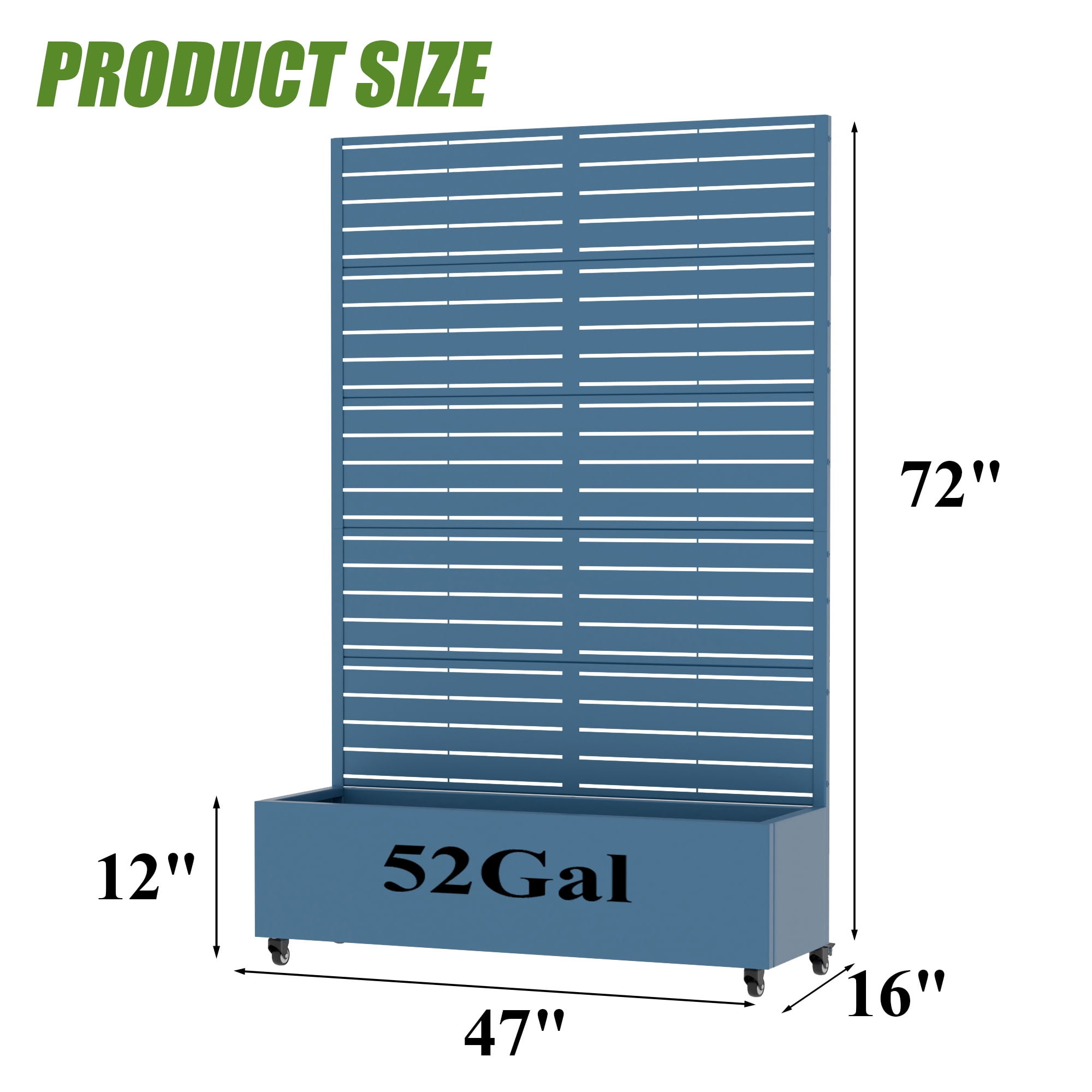 MAYEERTY 72*47in Outdoor Metal Planter Box, High Strength Metal Planter, Weatherproof Garden Planter for Patio, Balcony, Yard