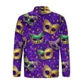 thumbnail image 3 of Ceisia Men's Slim-Fit Long-Sleeve Zip Polo Shirt with Mardi Gras Mask All-Over Print Gift, 3 of 5