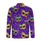 thumbnail image 4 of Ceisia Men's Slim-Fit Long-Sleeve Zip Polo Shirt with Mardi Gras Mask All-Over Print Gift, 4 of 5