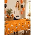 thumbnail image 6 of Halloween Tablecloth,Halloween Decorations, 54x108 Inch Disposable Plastic Table Cover for Rectangle,Pumpkin Spider Ghost Table Cloth for Home Indoor Outdoor Birthday Party Supplies (Orange), 6 of 6