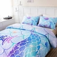 thumbnail image 5 of URBONUR Mermaid Bedding Sets Twin, 3 Pcs Glitter Fish Scale Kids Comforter Set for Girls, Aqua Blue Rainbow Bedding Comforter Set with Pillowcases for Kids Teens, 5 of 10