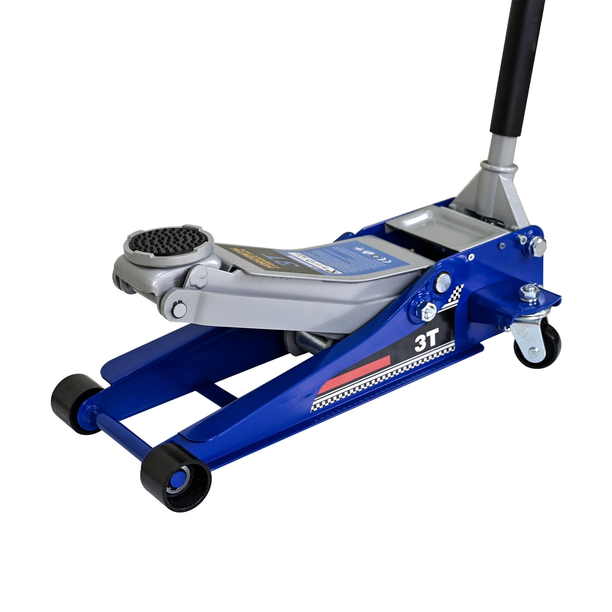 3-Ton Low-Profile Hydraulic Floor Jack with Dual-Piston Pump, 6,600 lb Capacity